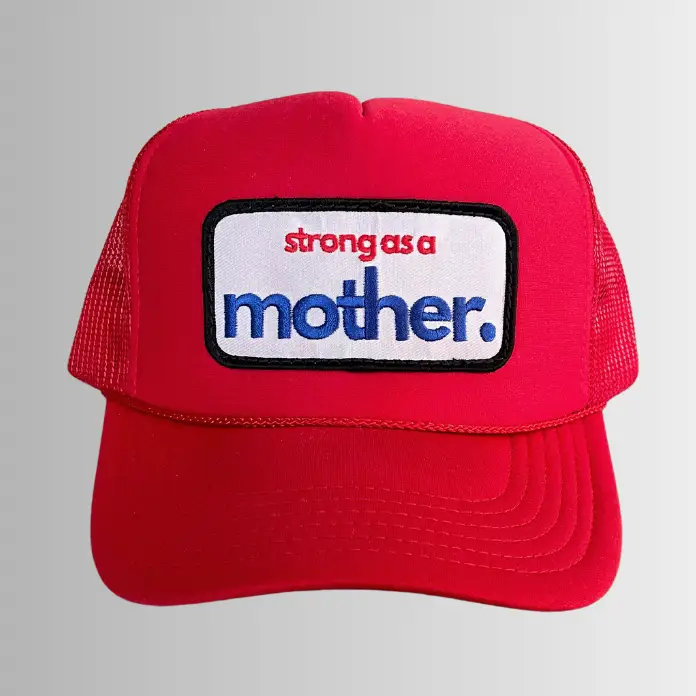 Strong As A Mother® Patch Trucker Hat - Red