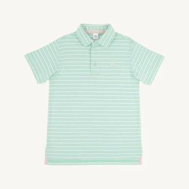Sumner County Stripe Grace Bay Green Prim & Proper Polo