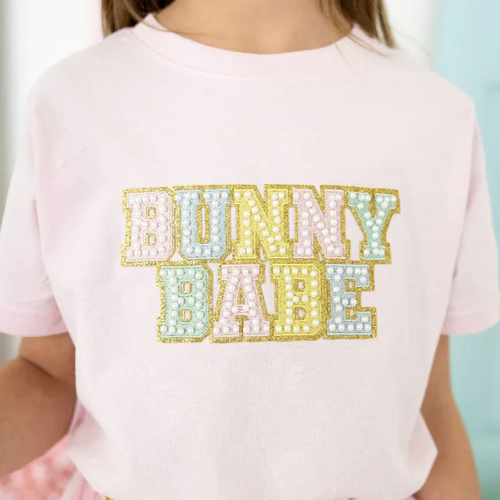 Sweet Wink - Bunny Babe Patch Easter Short Sleeve T-Shirt - Ballet - Image 2