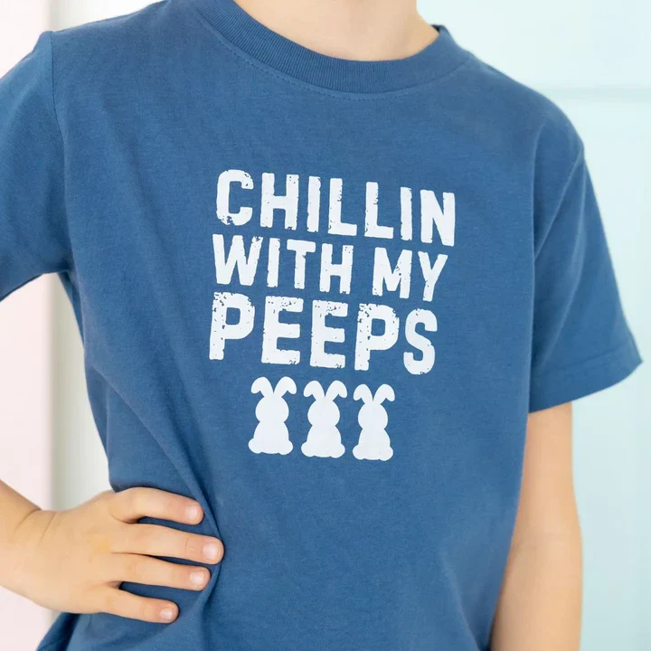 Sweet Wink - Chillin With My Peeps Easter Short Sleeve T-Shirt - Indigo - Image 2