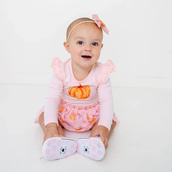 Sweet Wink - Coquette Pumpkin Long Sleeve Tutu Bodysuit - Image 2