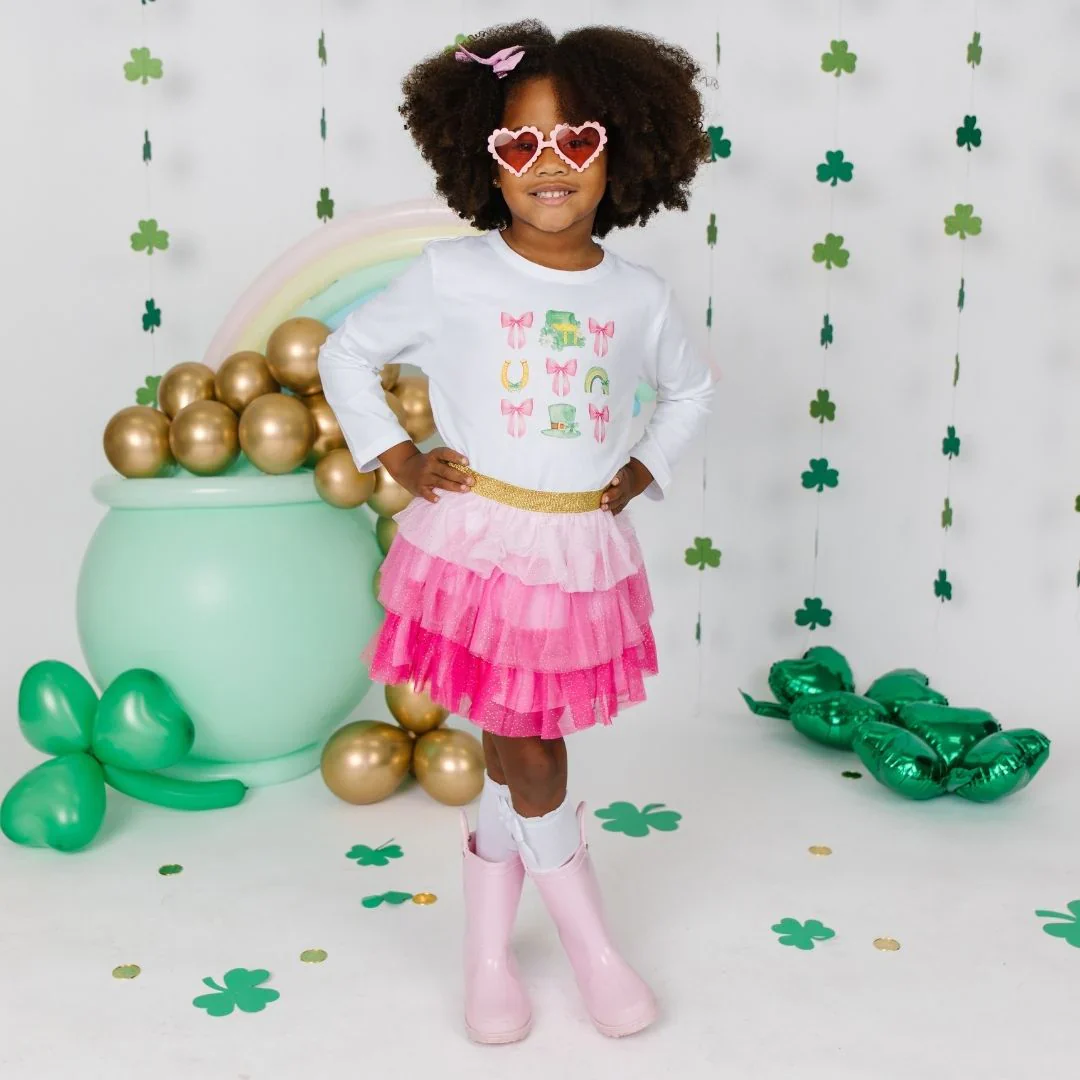 Sweet Wink - Lucky Coquette St. Patrick's Day Long Sleeve Shirt - White - Image 2