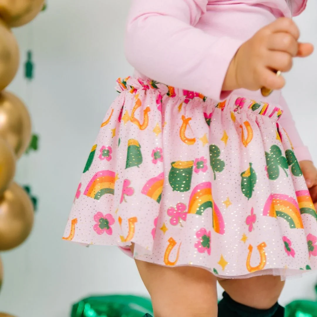 Sweet Wink - Lucky Doodle St. Patrick's Day Long Sleeve Tutu Bodysuit - Image 3