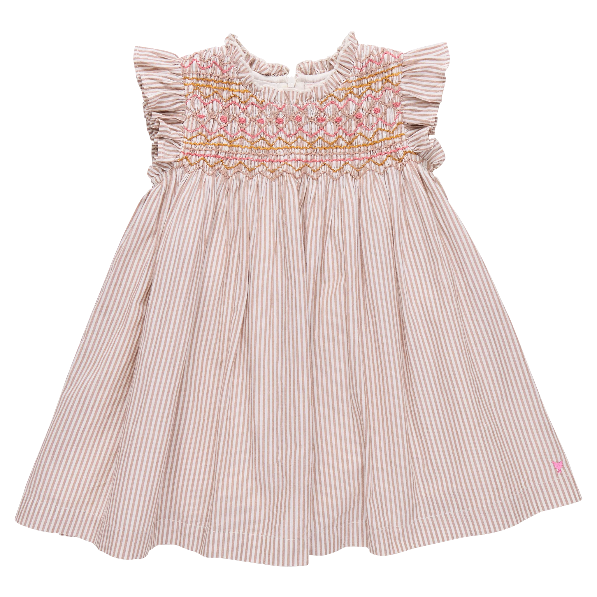 Tawny Brown Stripe Baby Girls Stevie Dress - Image 2