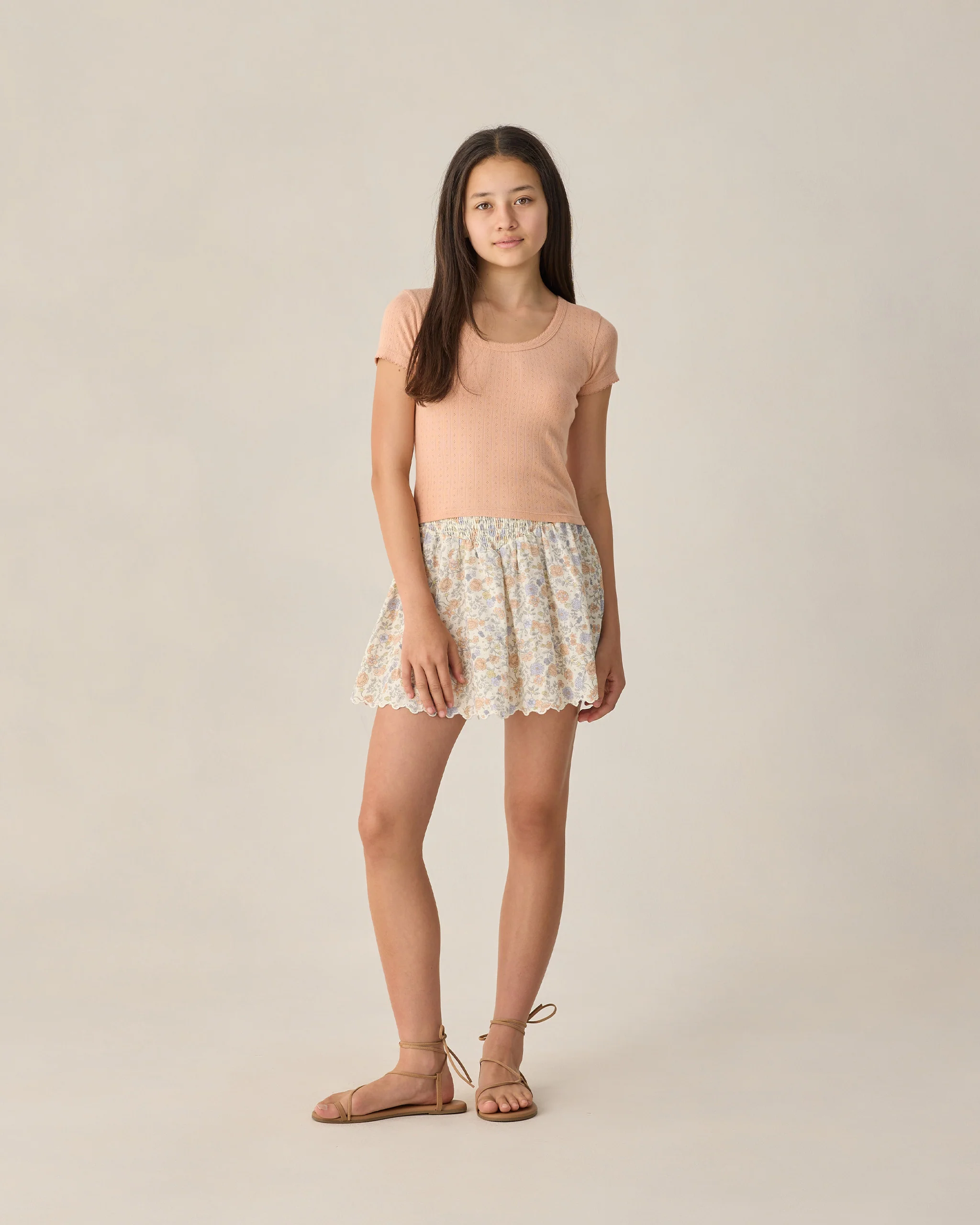 Teen Bloom Smocked V Mini Skirt - Image 4