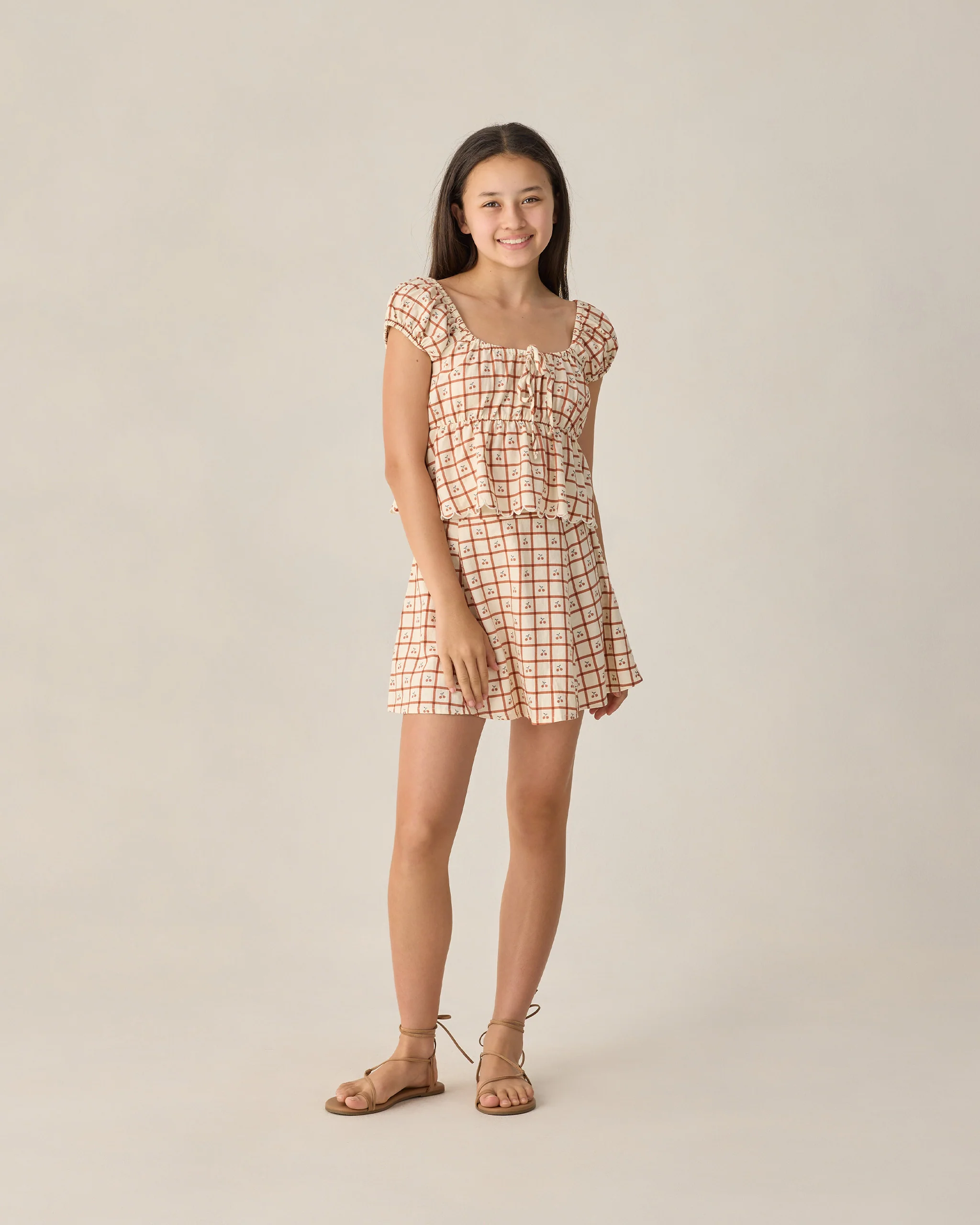 Teen Cherry Check Rylan Top - Image 4