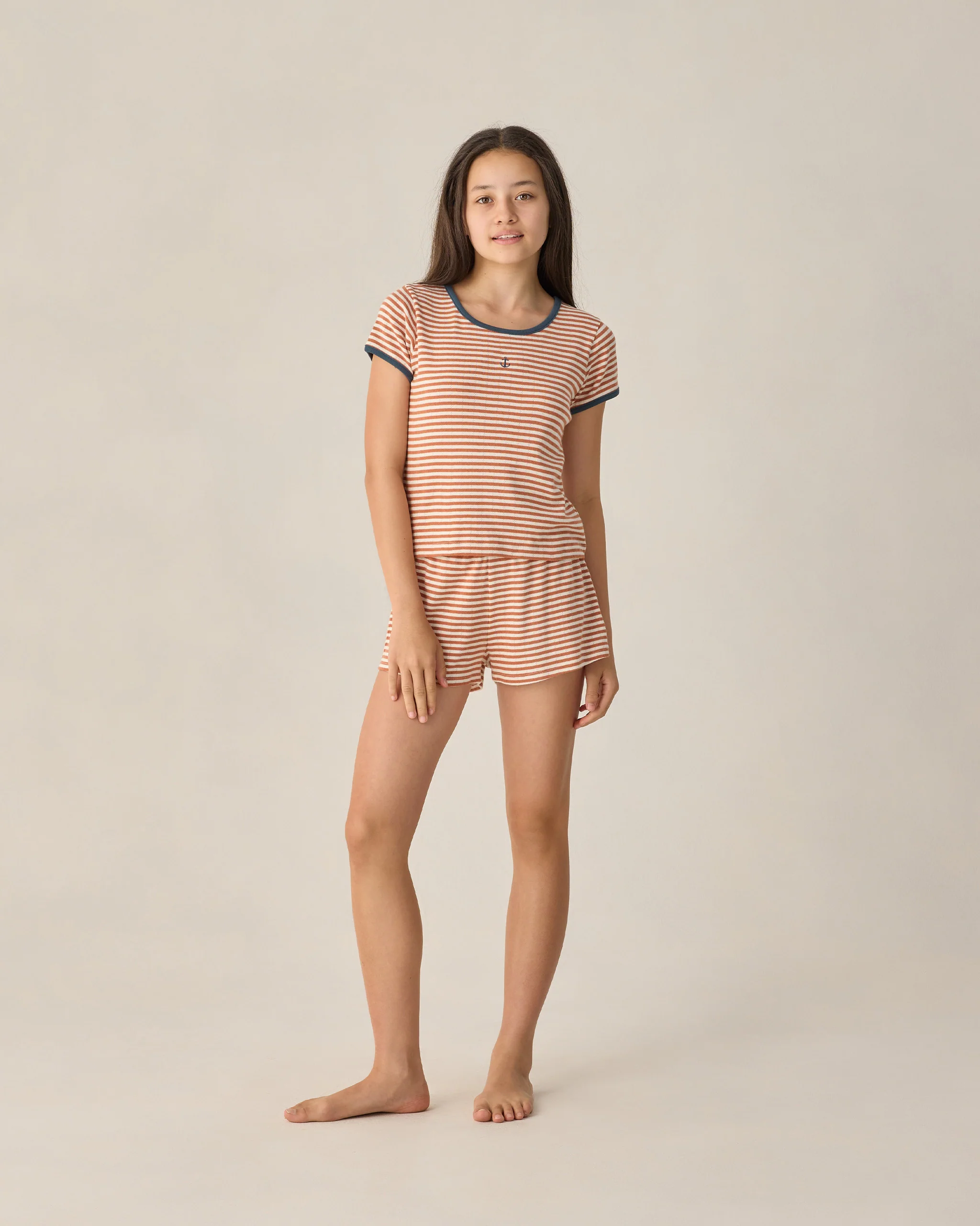 Teen Poppy Stripe Pointelle Tee