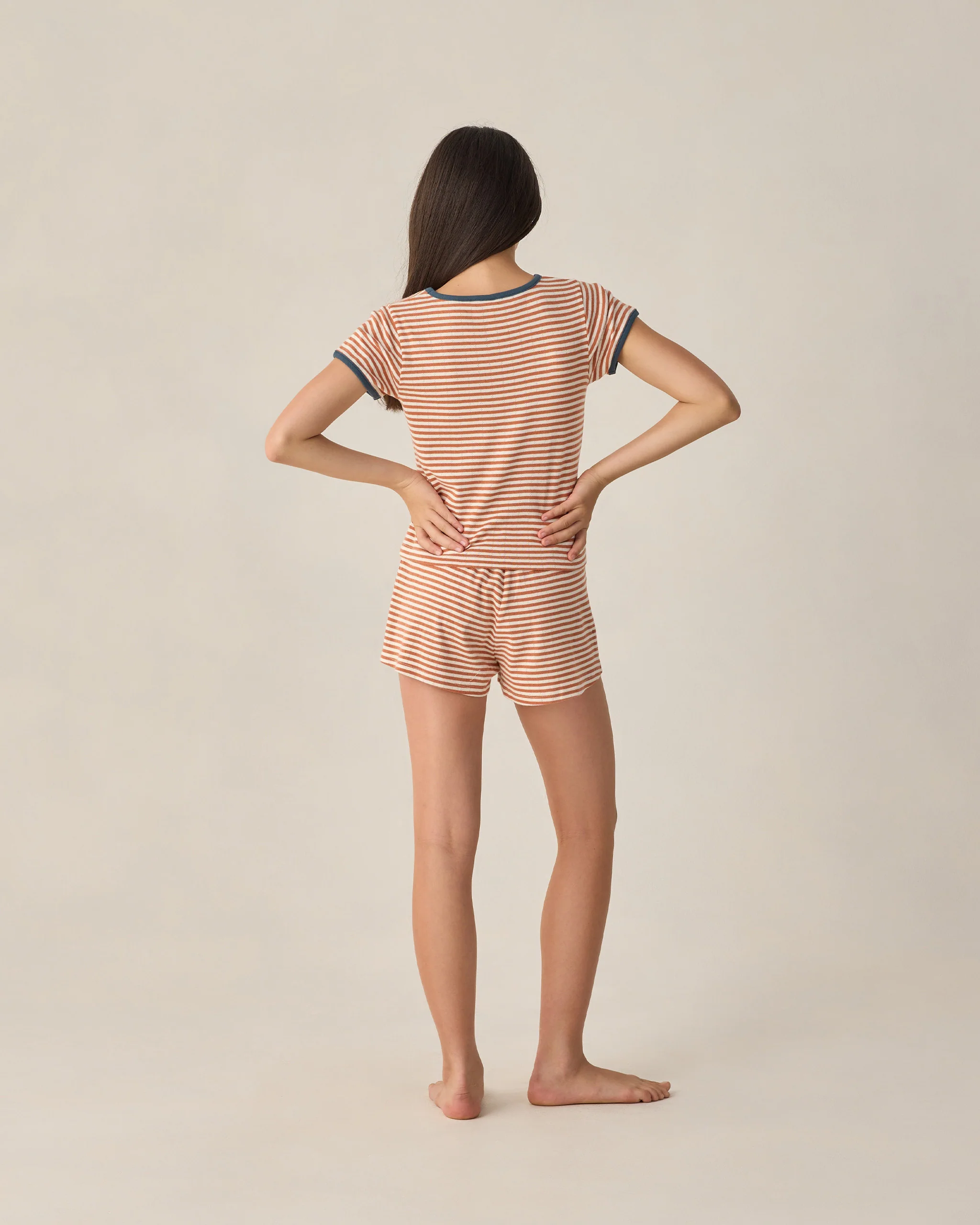 Teen Poppy Stripe Pointelle Tee - Image 2