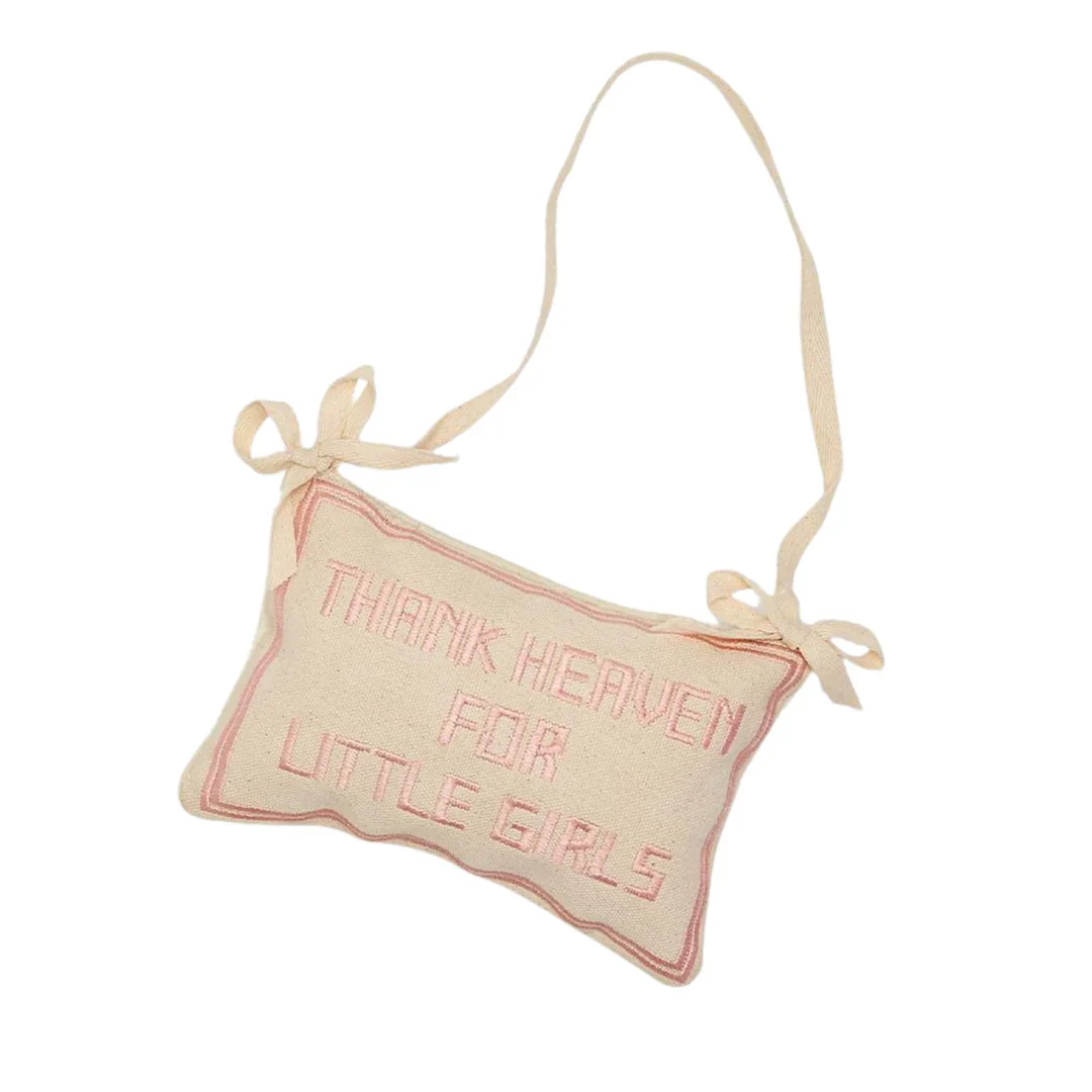 Thank Heaven Embroidered Pillow Door Hanger - Image 2