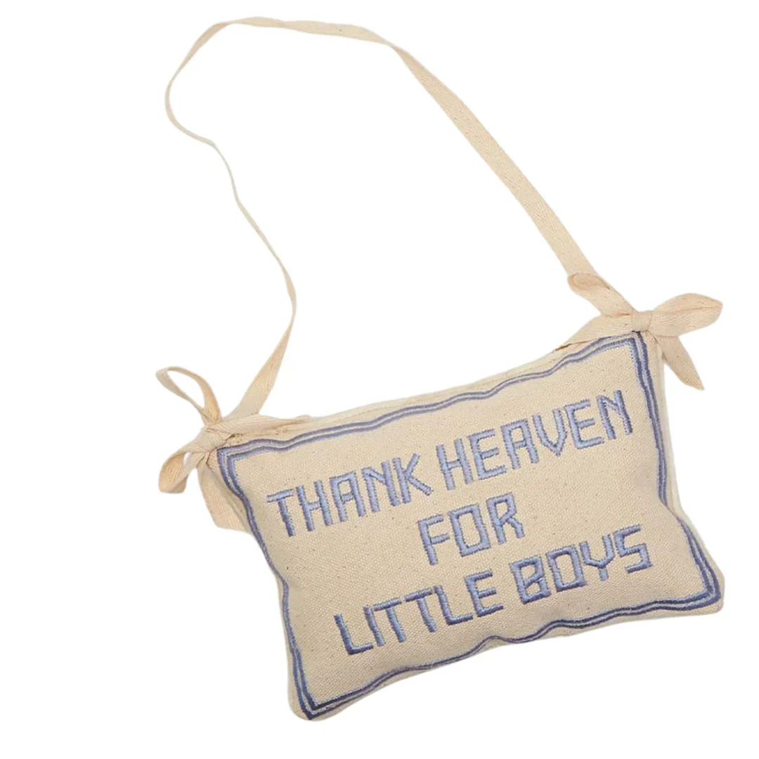Thank Heaven Embroidered Pillow Door Hanger - Image 3