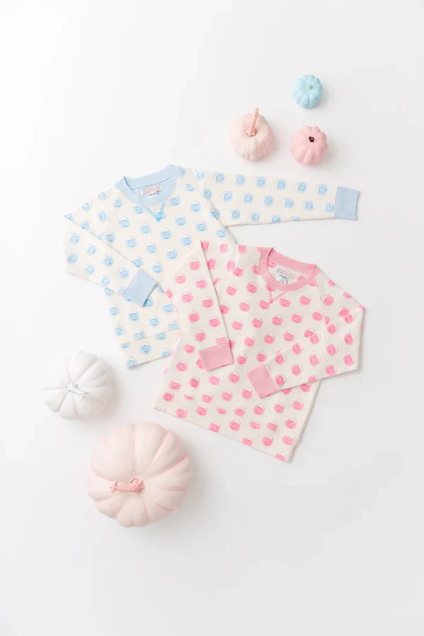 The Beaufort Bonnet Company - Sandpearl Pink Vintage Prep Pumpkin Pails Cassidy Crewneck - Image 2