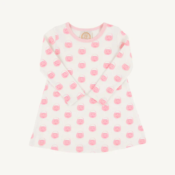 The Beaufort Bonnet Company - Sandpearl Pink Vintage Prep Pumpkin Pails LS Polly Play Dress