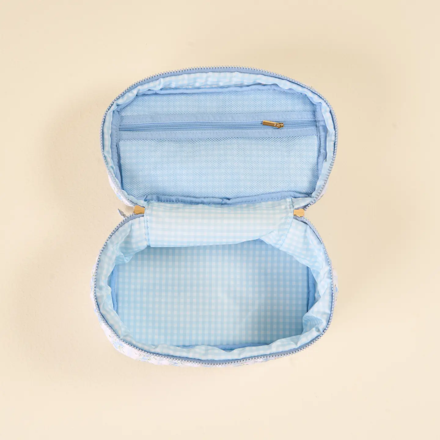 The Darling Effect - Glam & Go Quilted Cosmetic Bag-Petal Parade Blue - Image 2