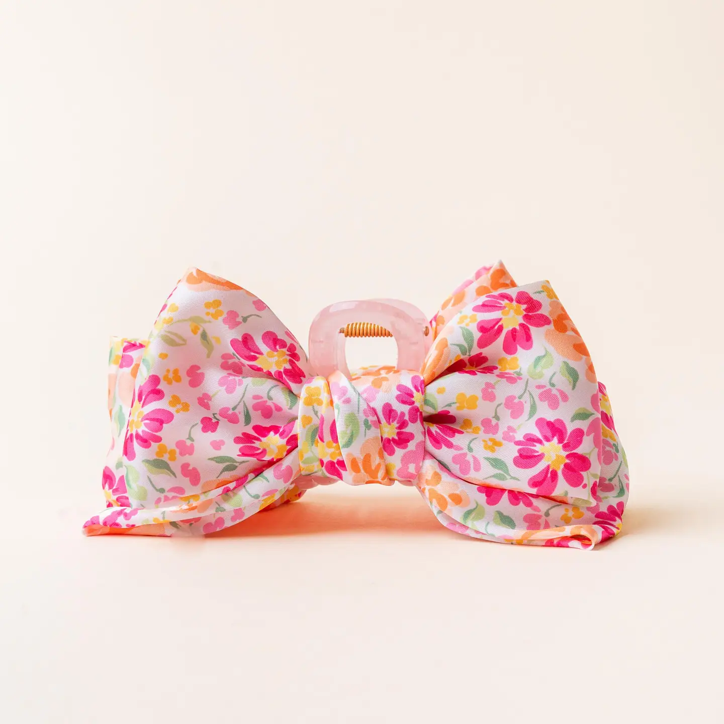 The Darling Effect - Satin Bow Claw Clip-Secret Garden Pink