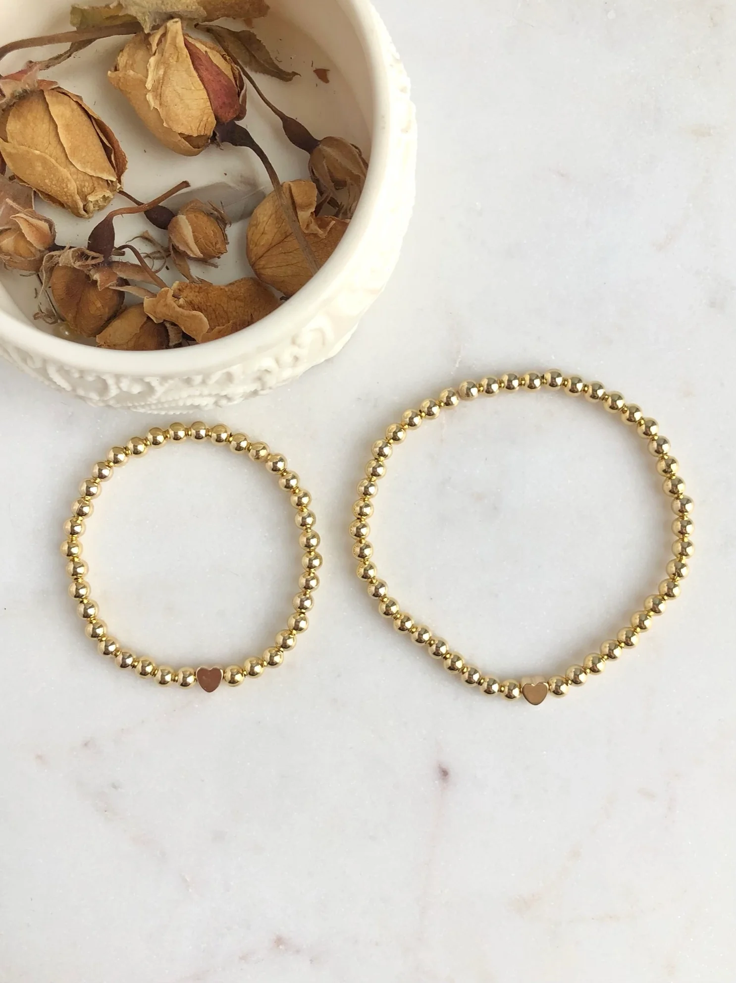 Tiny Heart Gold Mother Daughter Matching Bracelets - Image 2