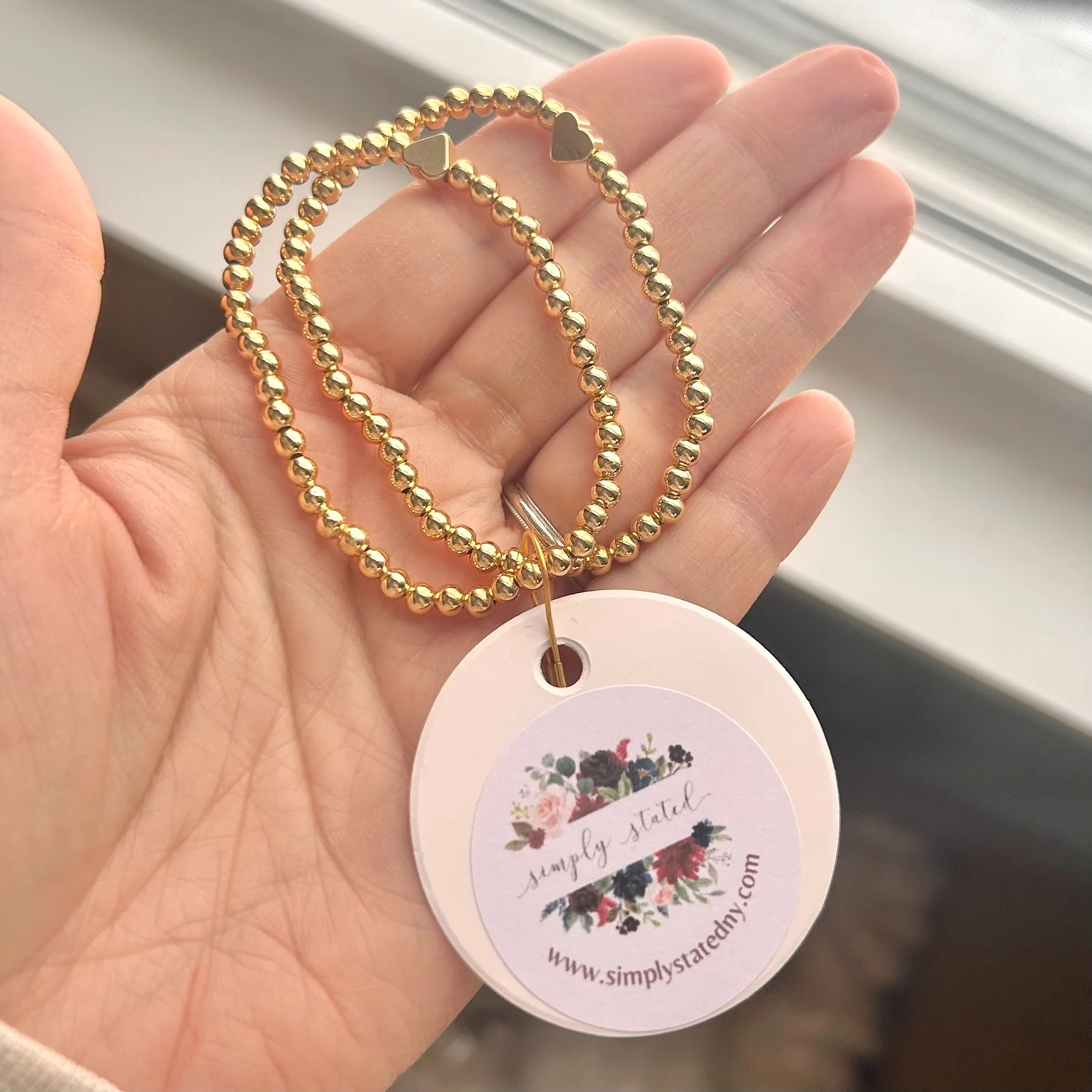 Tiny Heart Gold Mother Daughter Matching Bracelets - Image 3