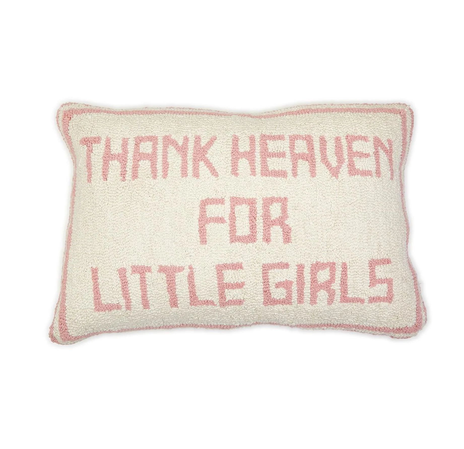 Two's Company - Thank Heaven for Little Girls Punch Embroidery Decorative Throw Pillow