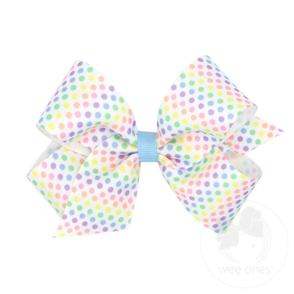 wee ones - Grosgrain Easter-themed Print Girls Hair Bow - Image 3