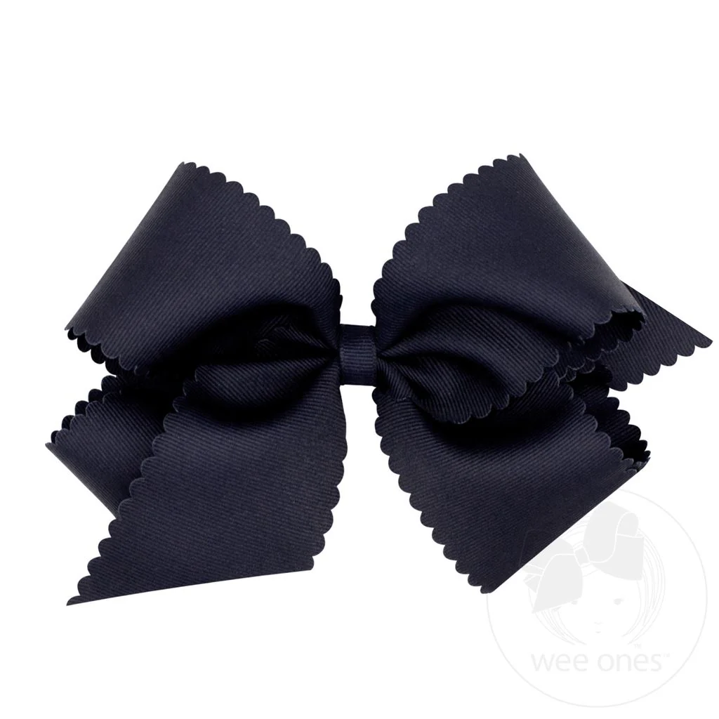 wee ones - King Grosgrain Hair Bow Scalloped Edge - Image 12