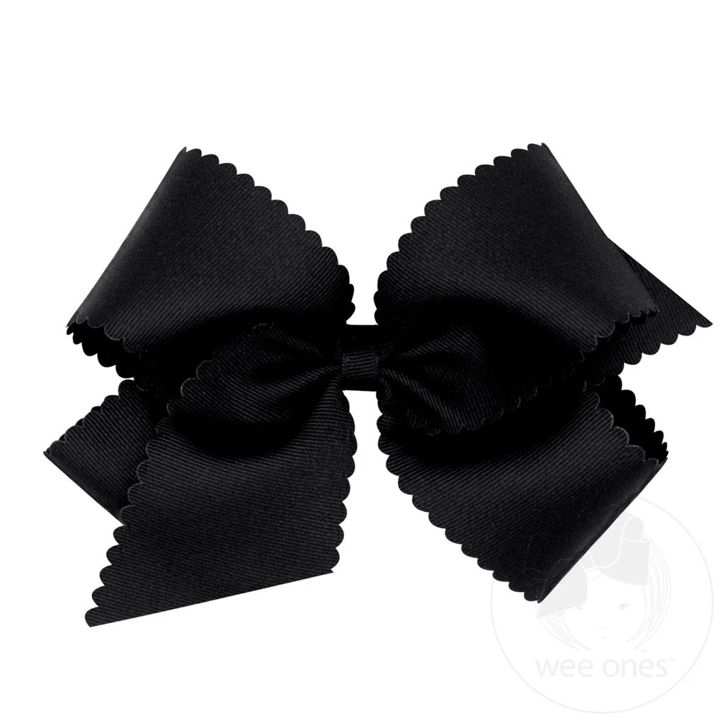 wee ones - King Grosgrain Hair Bow Scalloped Edge - Image 13