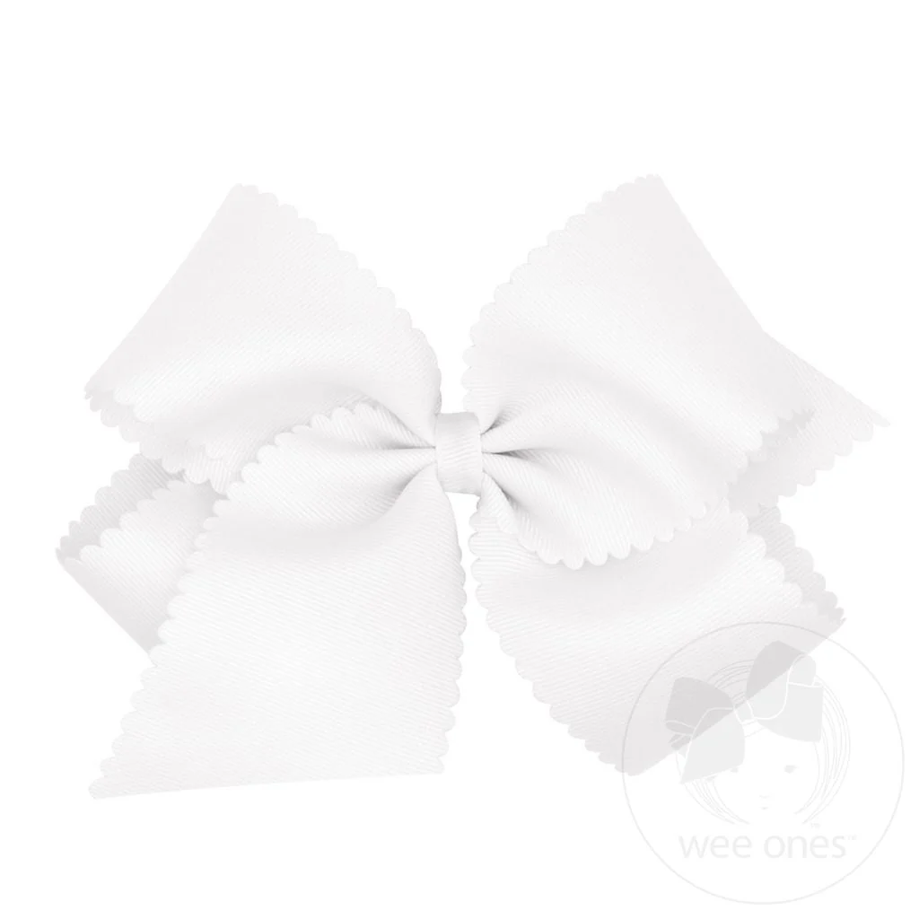 wee ones - King Grosgrain Hair Bow Scalloped Edge - Image 7
