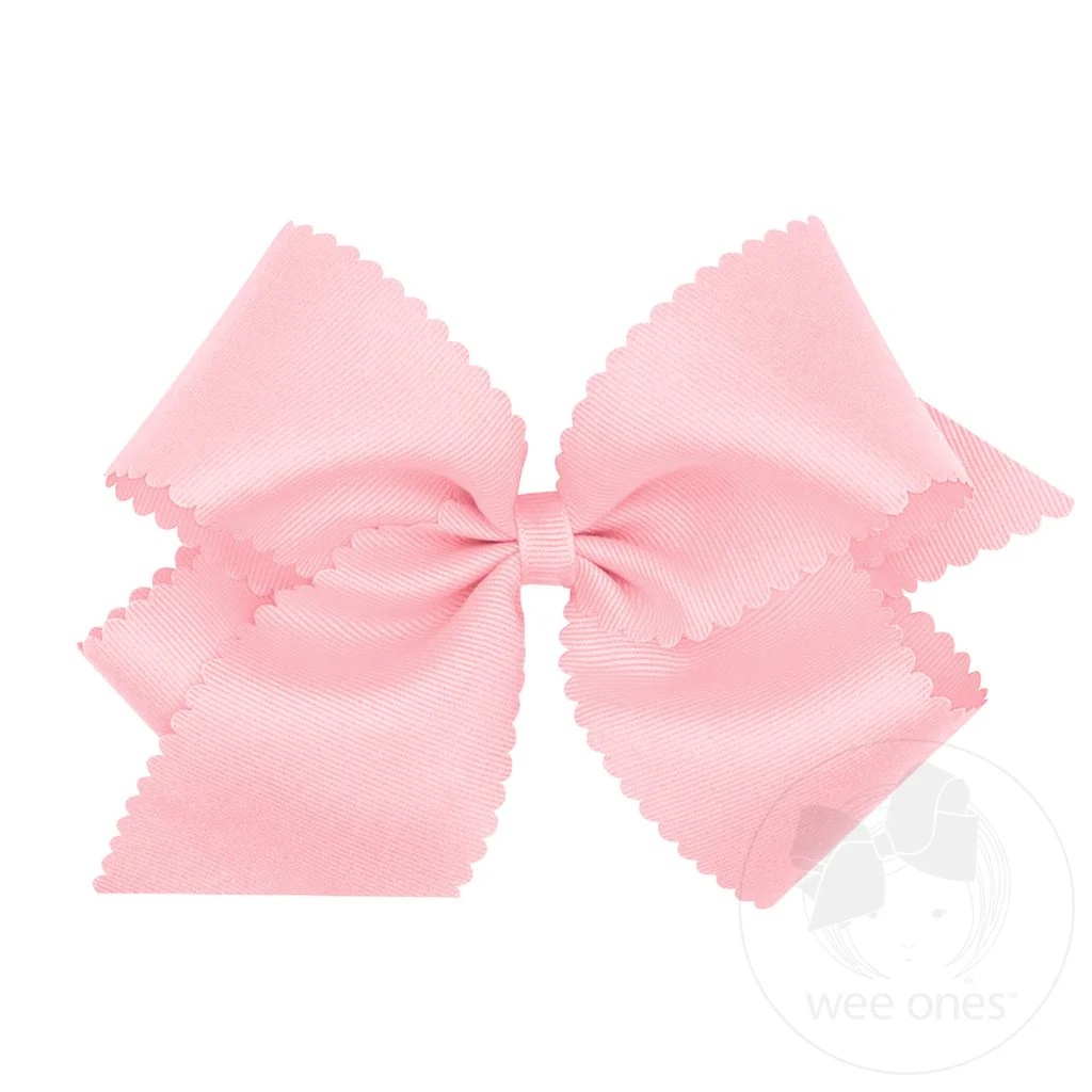 wee ones - King Grosgrain Hair Bow Scalloped Edge - Image 8
