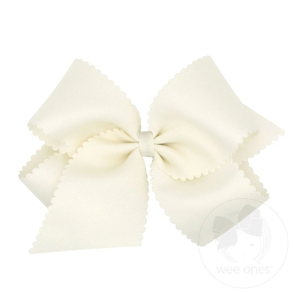 wee ones - King Grosgrain Hair Bow Scalloped Edge - Image 9