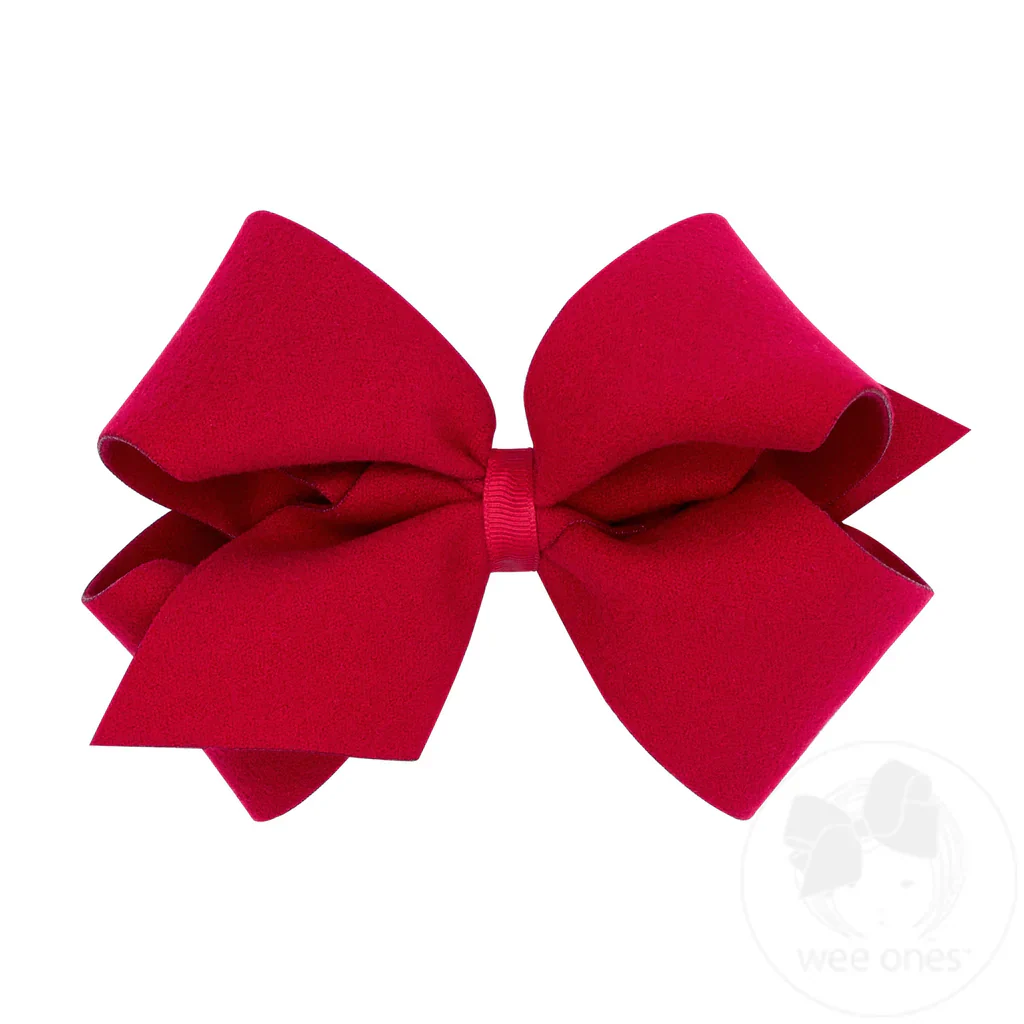Wee Ones - King Soft and Cozy Brushed Fleece Fabric Hair Bow - Image 3