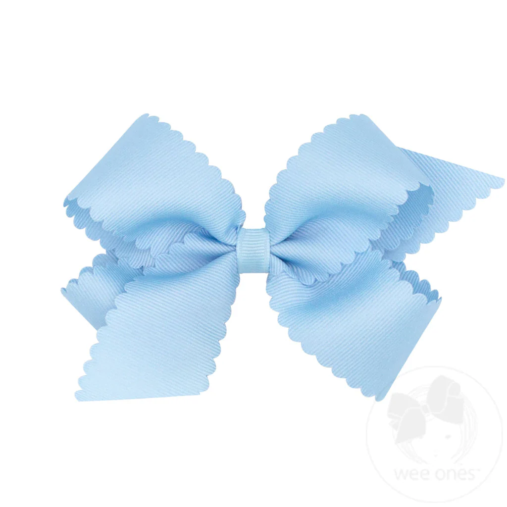 wee ones - Medium Grosgrain Hair Bow with Scalloped Edge - Image 10