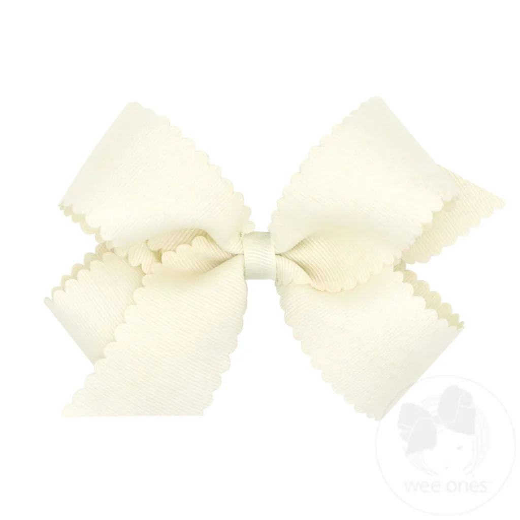 wee ones - Medium Grosgrain Hair Bow with Scalloped Edge - Image 12