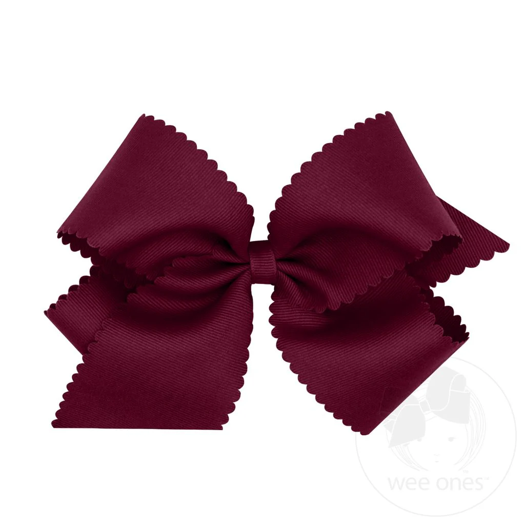 wee ones - Medium Grosgrain Hair Bow with Scalloped Edge - Image 2