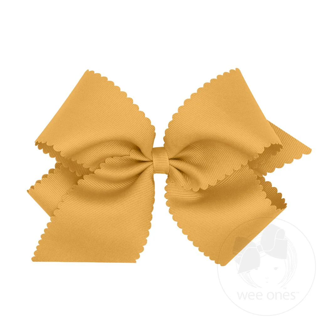 wee ones - Medium Grosgrain Hair Bow with Scalloped Edge - Image 5