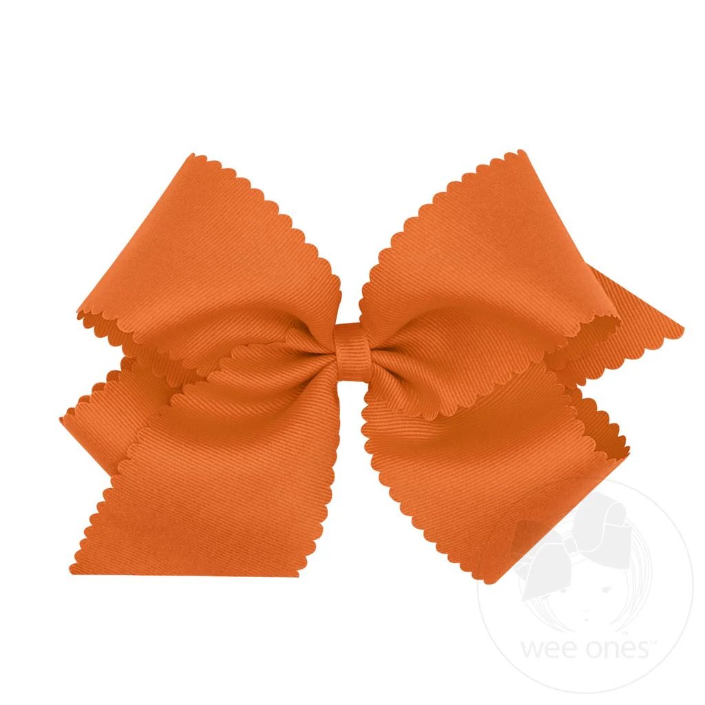wee ones - Medium Grosgrain Hair Bow with Scalloped Edge - Image 6