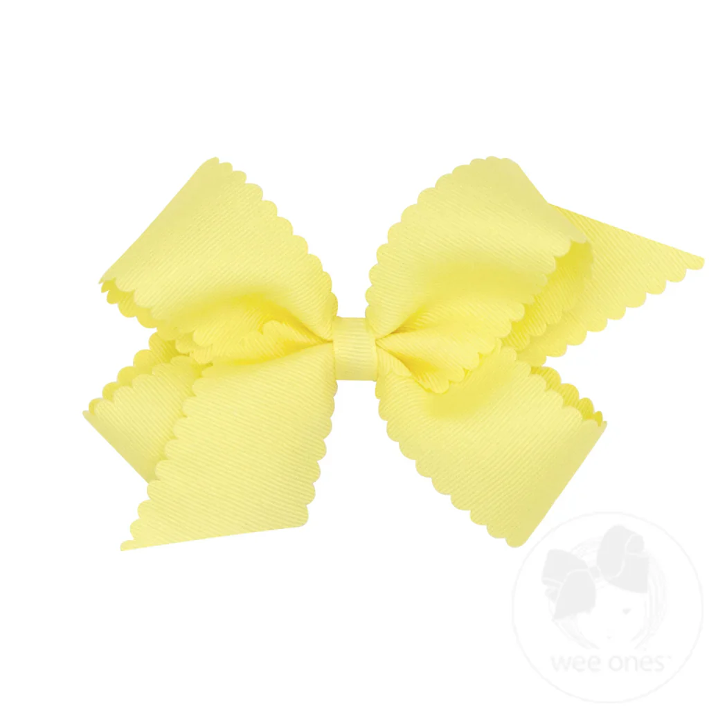 wee ones - Medium Grosgrain Hair Bow with Scalloped Edge - Image 7