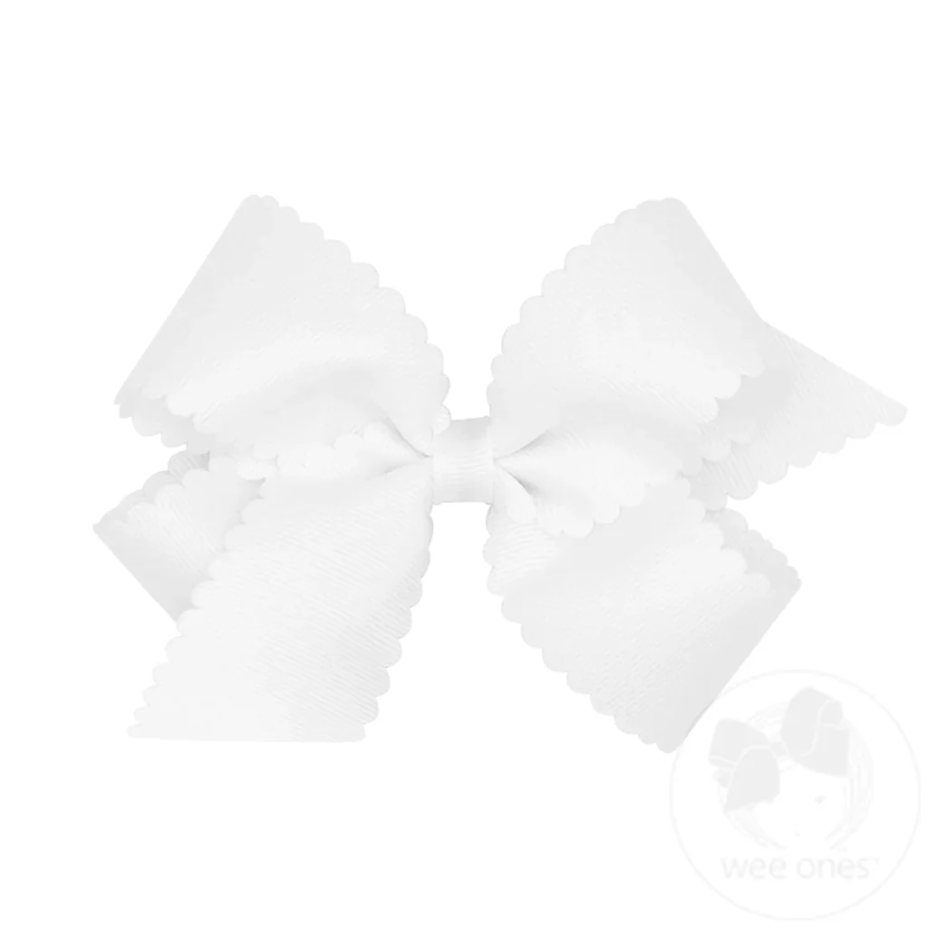 wee ones - Medium Grosgrain Hair Bow with Scalloped Edge - Image 8