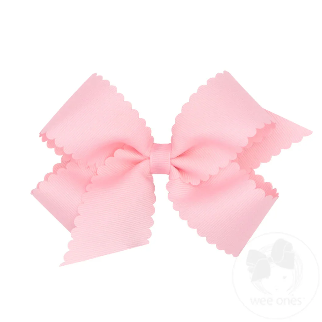 wee ones - Medium Grosgrain Hair Bow with Scalloped Edge - Image 9