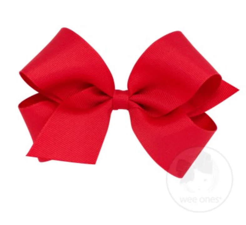 Wee Ones - Medium Classic Grosgrain Hair Bow (Plain Wrap) - Image 2