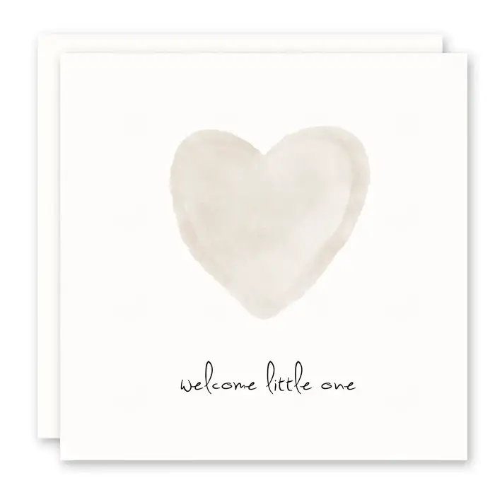 Welcome Little One Card in Neutral - Baby Card Plain