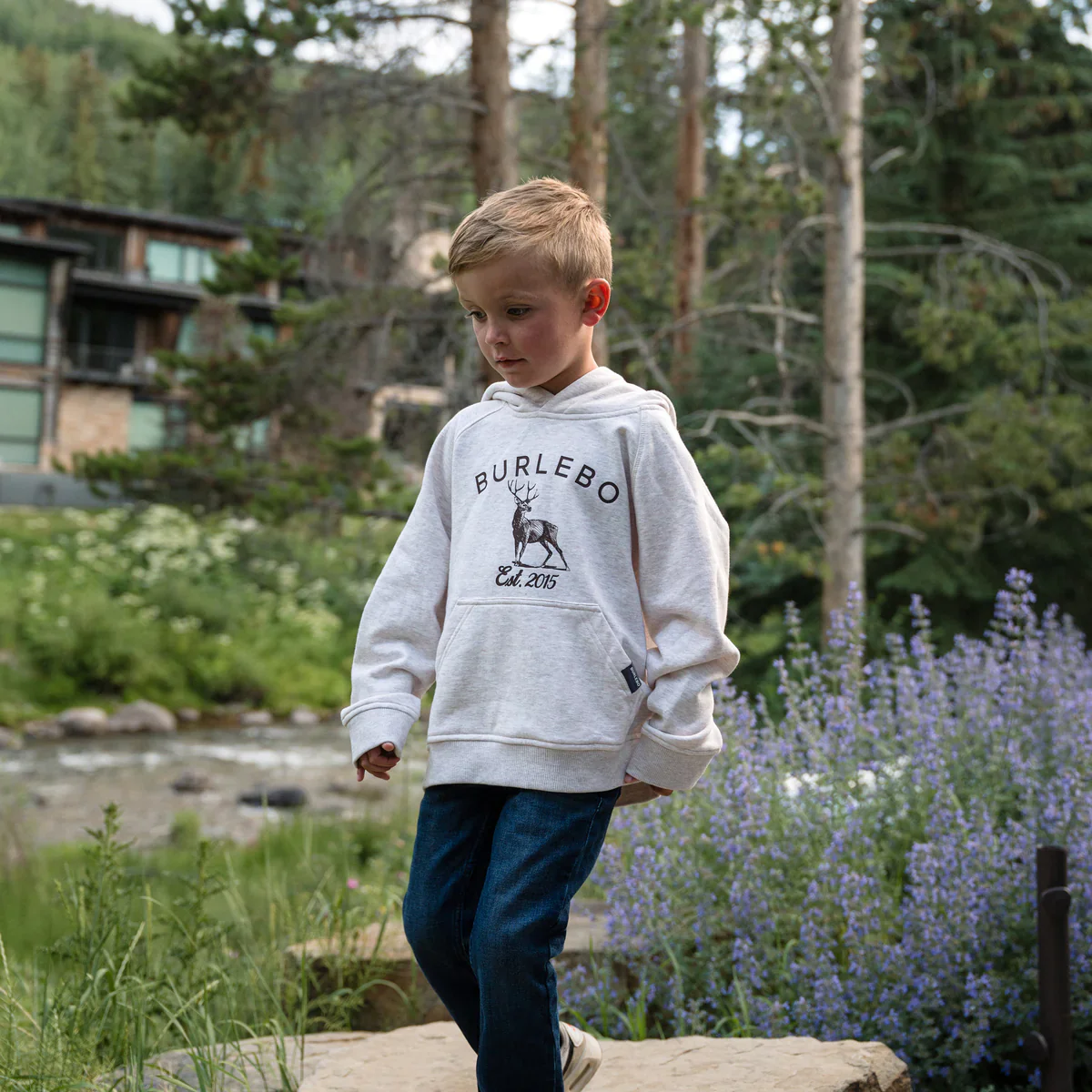 Whitetail Deer Heather Oatmeal Fleece Hoodie - Image 3