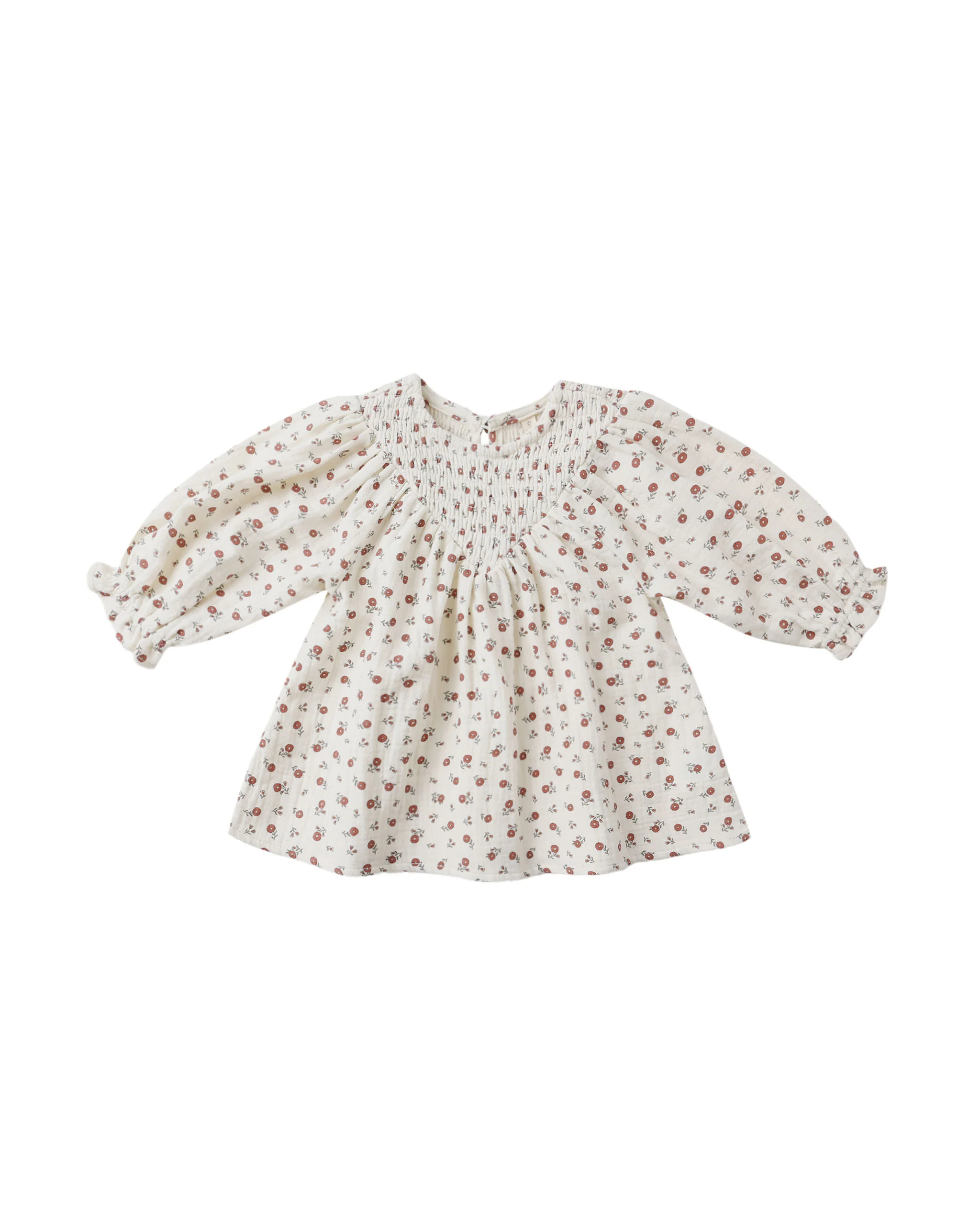 Winter Ditsy V Smocked Dress