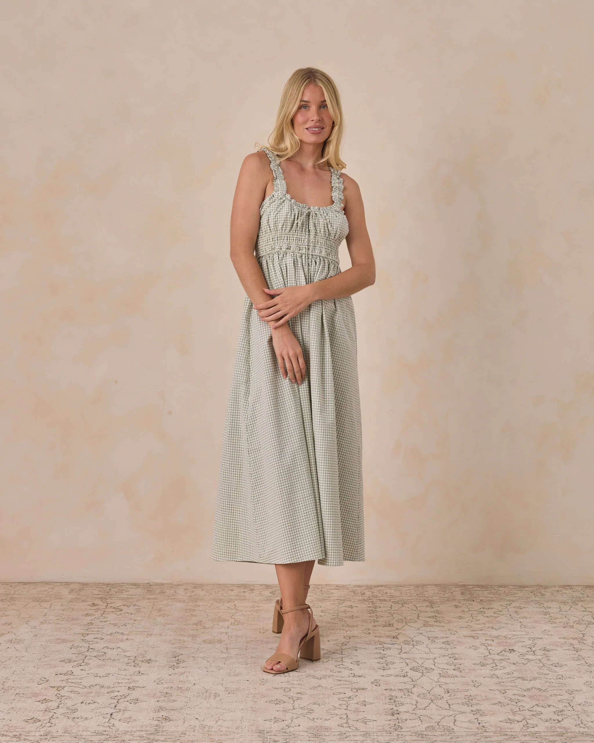 Women's Eucalyptus Check Jane Dress - Image 2