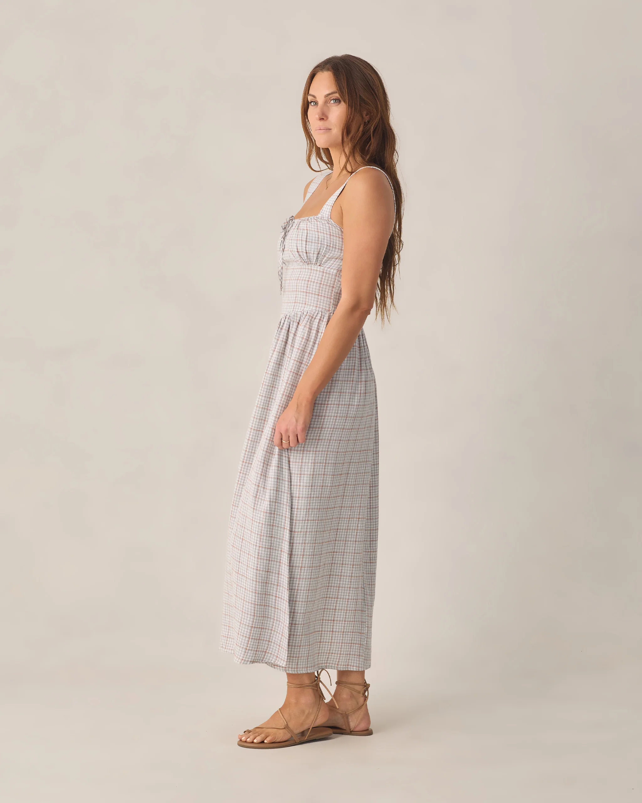 Women's Light Blue Plaid Primrose Maxi Dress - Image 2