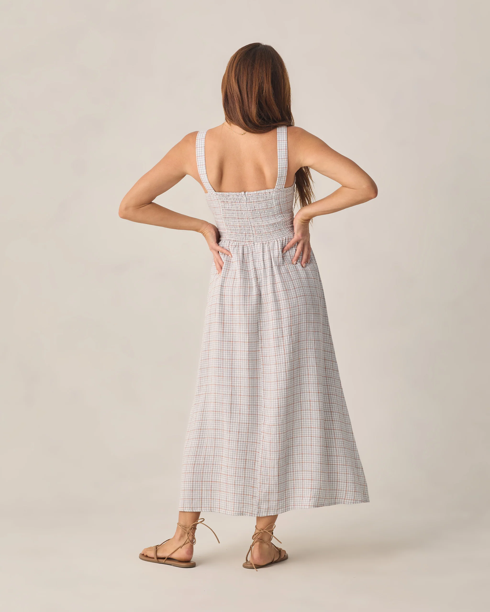 Women's Light Blue Plaid Primrose Maxi Dress - Image 3