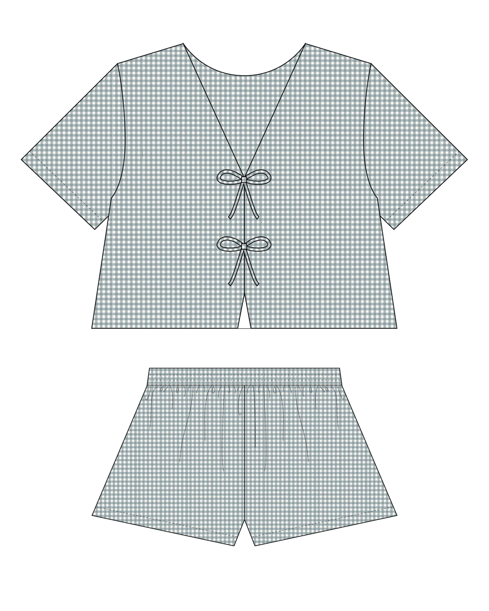 Women's Marine Gingham Juniper Set