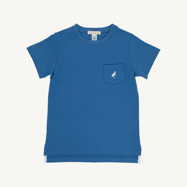 Wood Boat Blue with Multicolor Stork Carter Crewneck