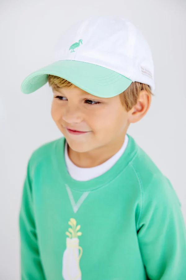 Worth Ave White/Grace Bay Green Covington Cap- Cotton Twill - Image 2