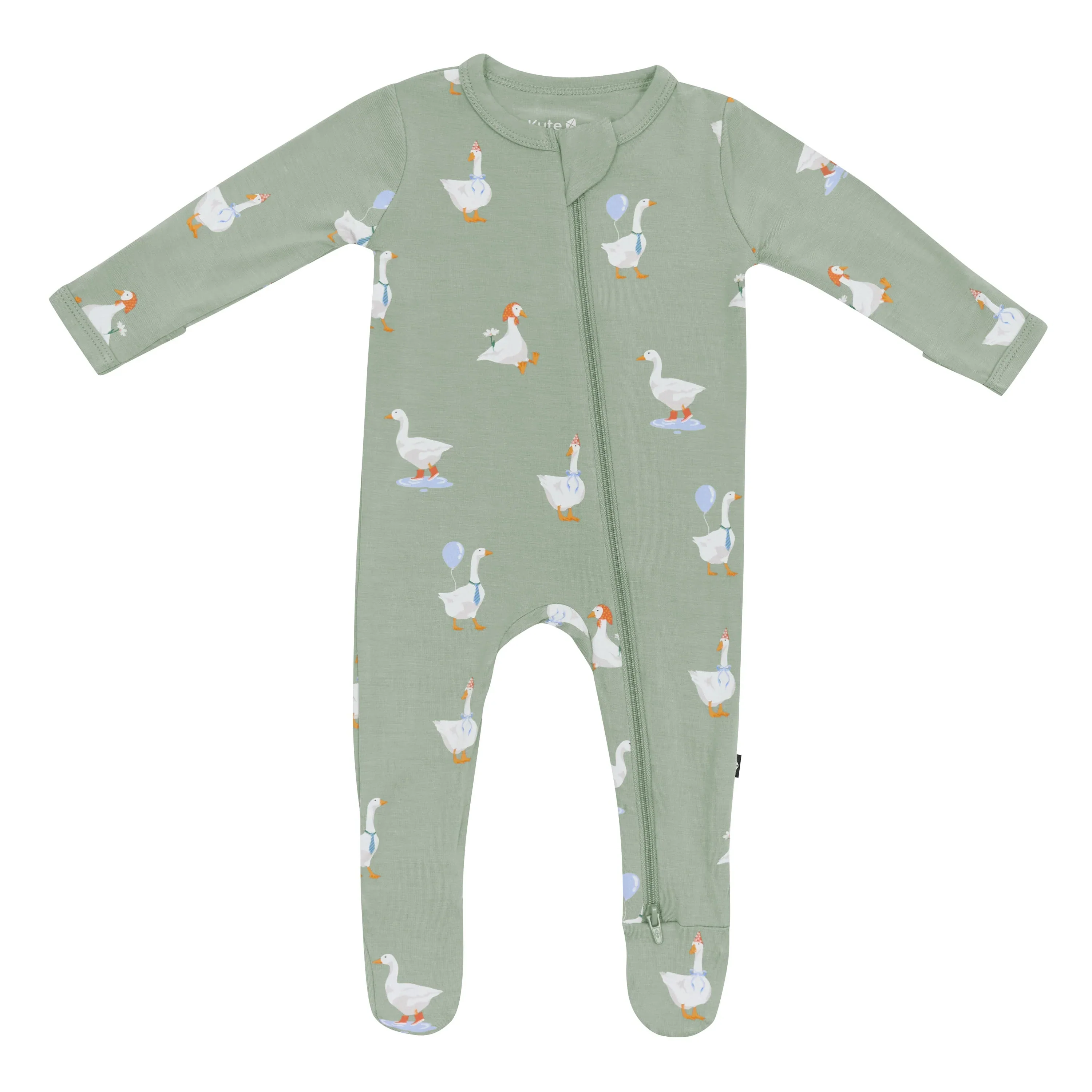 Zippered Footie in Silly Goose